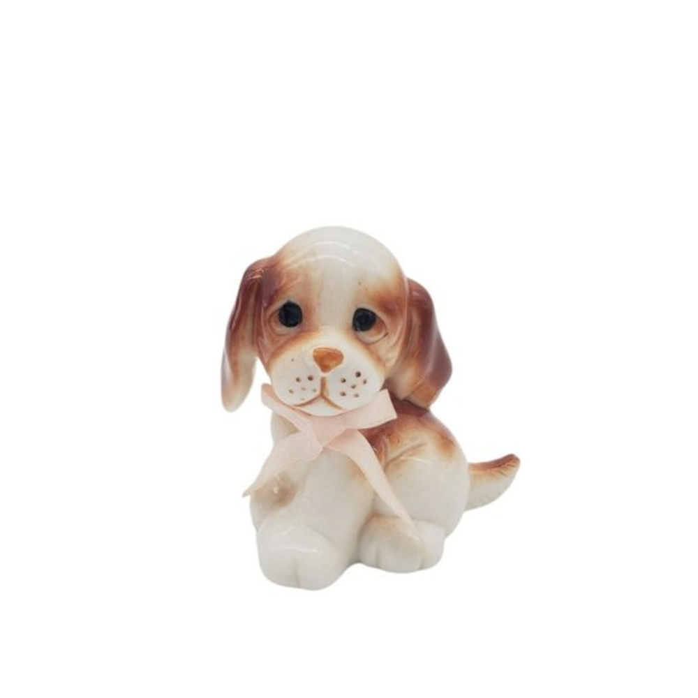 Vintage Porcelain Beagle Puppy Figurine Russ Berrie Ceramic Dog Miniature Porcel